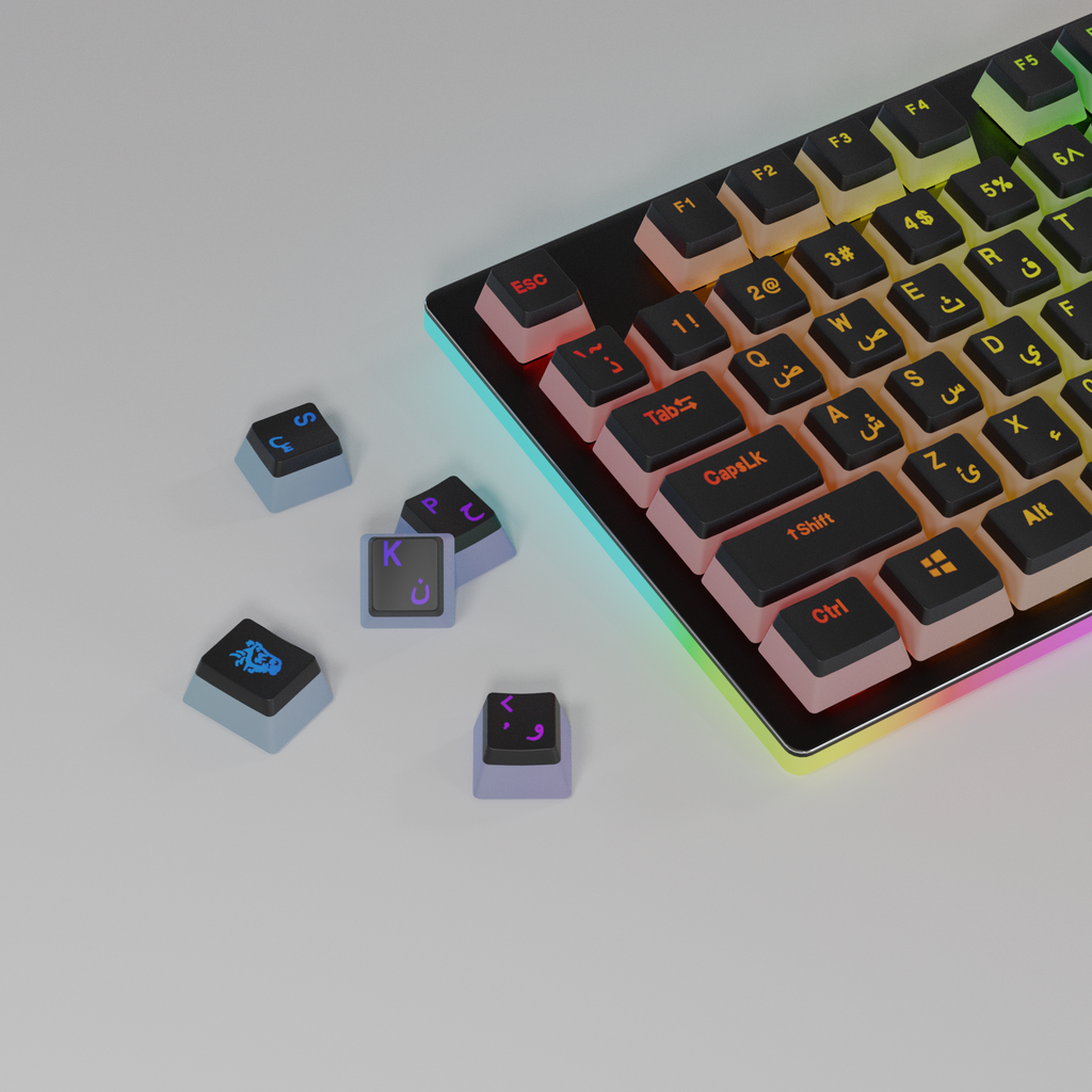 Black - Sarab Pudding Keycaps (Arabic/English) Layout – Camel Tech UAE